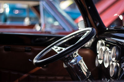 Close-up of steering wheel