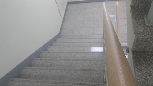 High angle view of empty staircase in building