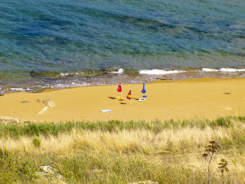 Scenic view of beach against sea