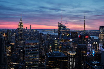 New york at sunset seen from top of the rock