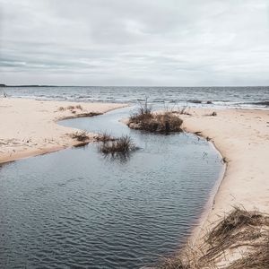 Scenic view of beach against sky