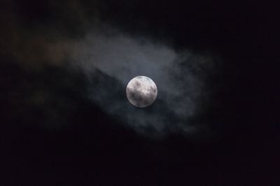 Low angle view of moon in sky