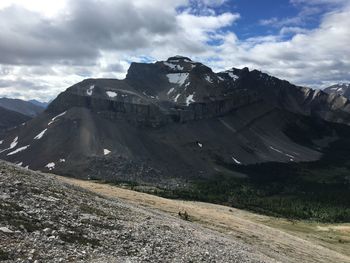 Scenic view of mountains against sky