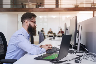 Male working in office