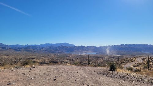 Scenic view of landscape against clear sky