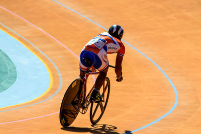 Man riding bicycle