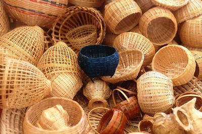 Wicker baskets for sale at market