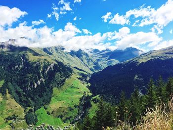 Scenic view of mountains against sky