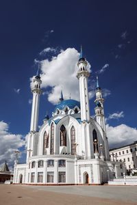 Low angle view of kul sharif mosque against sky