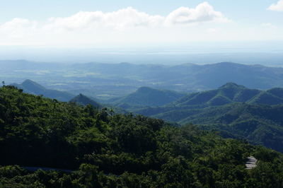 High angle view of landscape against sky
