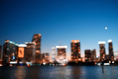 Illuminated cityscape at night