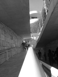 People walking in town square