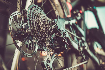 Close-up of bicycle wheel