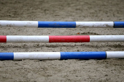 High angle view of pen on beach