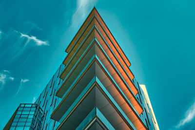 Low angle view of modern building against sky