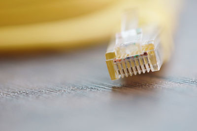 Close-up of computer keyboard on table