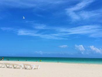 Scenic view of beach against sky