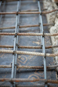 Full frame shot of rusty metal fence