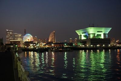 View of illuminated building at night