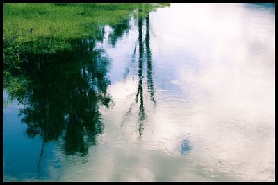 Reflection of sky in lake