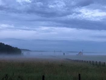 Scenic view of field against sky