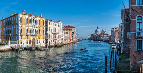 Corns and canals of venice. the grand canal from the accademia bridge. in history. italy