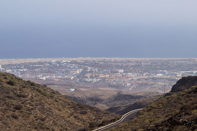 High angle view of landscape against sky