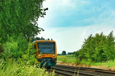 View of train on railroad track