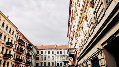 Low angle view of buildings in city