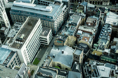 High angle view of city street