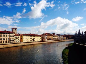 River by city against sky