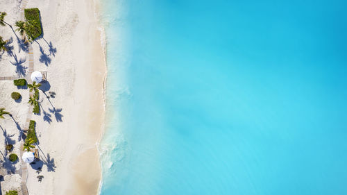 Scenic view of sea against blue background