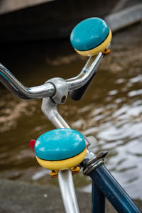 Close-up of bell on bicycle 