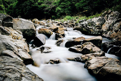 Scenic view of waterfall