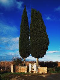 View of landscape against blue sky