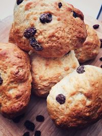 Close-up of cookies on table