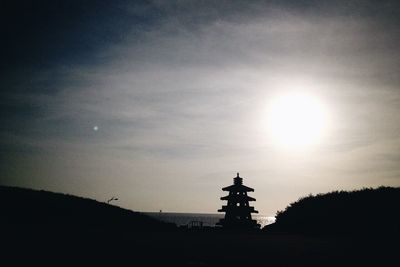 View of built structure at sunset