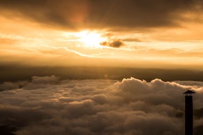 Scenic view of cloudy sky during sunset