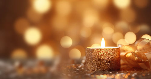 Close-up of illuminated candle