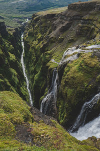 Scenic view of waterfall