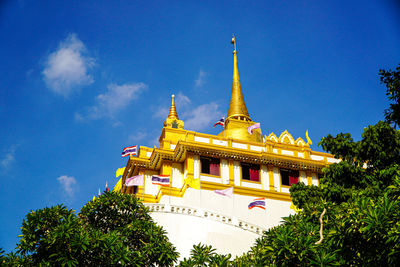 Low angle view of traditional building against sky