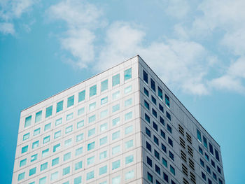 Low angle view of modern building against sky