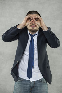 Portrait of man wearing mask