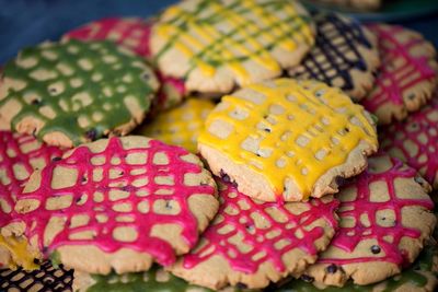 Colorful homemade icing cookies