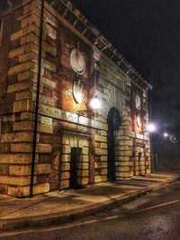 Illuminated lamp at night