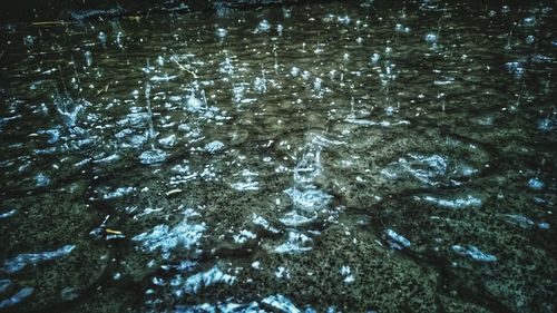 High angle view of rippled water in lake