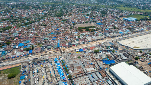 High angle view of cityscape