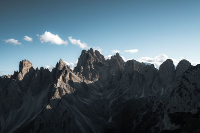 Panoramic view of rocky mountains against sky