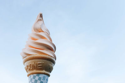 Close-up low angle view of ice cream cone