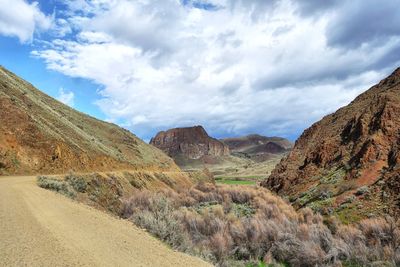 Scenic view of mountains against sky